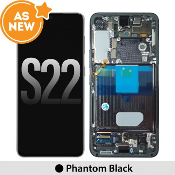 AS NEW-Samsung Galaxy S22 5G G901B OLED Screen Replacement-Phantom Black (SERVICE PACK SCREEN AND SERVICE PACK FRAME ASSEMBLED)