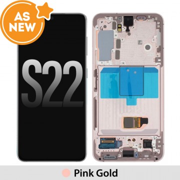 AS NEW-Samsung Galaxy S22 5G G901B OLED Screen Replacement-Pink Gold (SERVICE PACK SCREEN AND SERVICE PACK FRAME ASSEMBLED)