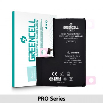 Greencell PRO Series- iPhone 15 Pro Max Replacement Battery with Adhesive Strips 4422mAh (TI chip -27546-A3 IC & Original Cell)