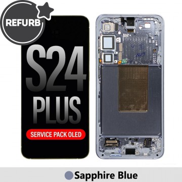 Samsung Galaxy S24 Plus S926B REFURB OLED Screen Replacement-SapphireBlue (SERVICE PACK SCREEN BUT REFURBISH FRAME ASSEMBLED BY CRAZY)