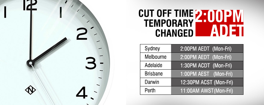 URGENT NOTICE: CUT-OFF TIME TEMPORARY CHANGED